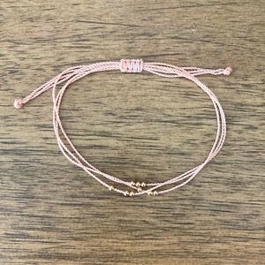 Catbird Hortense Pink Friendship Bracelet with Rose Gold Beads